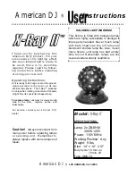 Preview for 1 page of American DJ X-Ray ll User Instructions