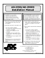 American Dryer Corp. AD-235D Installation Manual предпросмотр