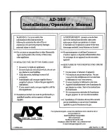 American Dryer Corp. AD-385 Installation & Operator'S Manual preview