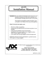 American Dryer Corp. AD-575 Installation Manual preview