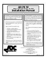 American Dryer Corp. AD-78 IV Installation Manual preview