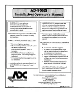 American Dryer Corp. AD-95HS Installation & Operator'S Manual preview