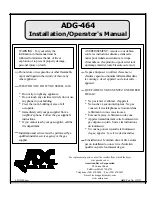 American Dryer Corp. ADG-464 Installation & Operator'S Manual preview