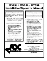 Preview for 1 page of American Dryer Corp. M31SL Installation & Operator'S Manual