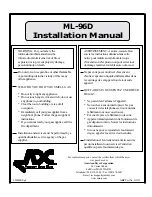 Preview for 1 page of American Dryer Corp. ML-96D Installation Manual