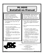 American Dryer Corp. ML-96HS Installation Manual preview