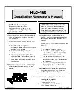 American Dryer Corp. MLG-460 Installation & Operator'S Manual preview