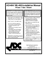 American Dryer Corp. Phase 7 Gas/Steam AD-464 Installation Manual preview