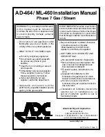 Preview for 1 page of American Dryer Corp. Phase 7 Gas/Steam AD-464 Installation Manual