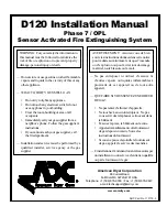 American Dryer Corp. Phase 7 / OPL ensor Activated Fire Extinguishing System D120 Installation Manual preview