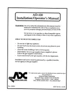 Preview for 1 page of American Dryer AD-120 Installation And Operator'S Manual