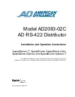 Предварительный просмотр 1 страницы American Dynamics AD RS-422 Installation And Operation Instructions Manual