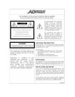 Предварительный просмотр 5 страницы American Dynamics AD RS-422 Installation And Operation Instructions Manual