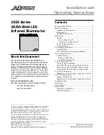 Preview for 1 page of American Dynamics AD1020-1541 Installation And Operating Instructions Manual