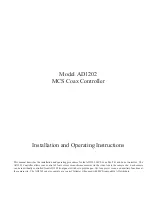 American Dynamics AD1202 Installation And Operating Instructions Manual preview