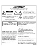 Предварительный просмотр 3 страницы American Dynamics AD1421 Installation And Operating Instructions Manual