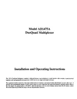 American Dynamics AD1475A Installation And Operating Instructions Manual preview