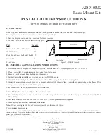 Preview for 1 page of American Dynamics AD910A Installation Instructions