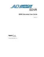 Предварительный просмотр 1 страницы American Dynamics EDVR Calculator User Manual