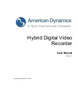 American Dynamics Hybrid Digital Video Recorder User Manual preview