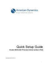 Preview for 1 page of American Dynamics illustra 400 ADCi400-B021 Quick Setup Manual