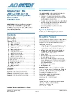 Preview for 1 page of American Dynamics SensorRail IIIE Installation Manual