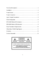 Preview for 3 page of American Fibertek MRX-8885 Instruction Manual