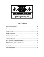 Preview for 2 page of American Fibertek MTX-8410C-SL Instruction Manual