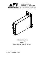 Preview for 1 page of American Fibertek RR-404 Instruction Manual