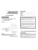 Preview for 1 page of American Gardener CS18 Instruction Manual