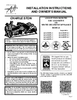 Preview for 1 page of American Hearth CHARLESTON ALS -30CR1-1 Installation Instructions And Owner'S Manual