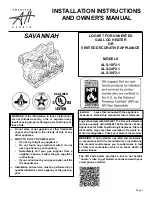 Preview for 1 page of American Hearth SAVANNAH ALS-18F2-1 Installation Instructions And Owner'S Manual