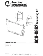 Preview for 1 page of American International ACU-K862 Installation