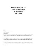 Предварительный просмотр 1 страницы American Megatrends Excalibur PCI User Manual