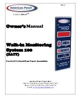 American Panel Walk-in Monitoring System 100 Owner'S Manual preview