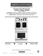 Preview for 1 page of American Range AROFE0-30 Use And Care Manual