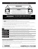 Preview for 2 page of American Range AROFFG-230 Installation Manual