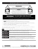 Предварительный просмотр 2 страницы American Range ARR-27IRWD Installation Manual