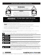 Предварительный просмотр 2 страницы American Range ARR-364GD Use And Care Manual