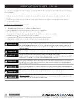 Preview for 3 page of American Range VITESSE ARDCT-305 Installation Manual