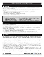 Preview for 4 page of American Range VITESSE ARDCT-305 Installation Manual