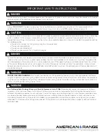 Preview for 5 page of American Range VITESSE ARDCT-305 Installation Manual