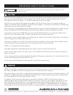 Preview for 6 page of American Range VITESSE ARDCT-305 Installation Manual