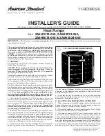 American Standard 2A6H1018-060 Installer'S Manual preview