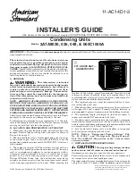 Preview for 1 page of American Standard 2A7A8030 Installer'S Manual