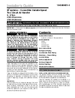 American Standard 2TEE3F62A1000A Installer'S Manual preview