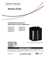 Preview for 1 page of American Standard 4A6V8024A1000B Service Facts