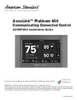 American Standard AccuLink Platinum 850 Installation Manual preview