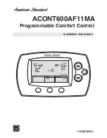 Preview for 1 page of American Standard ACONT600AF11MA Installation Instructions Manual