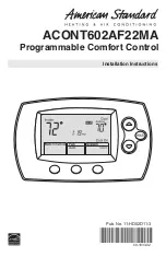 American Standard ACONT602AF22MA Installation Instructions Manual preview